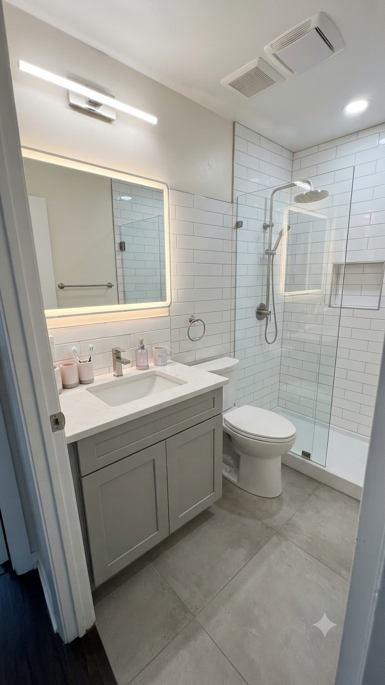 Completed bathroom renovation